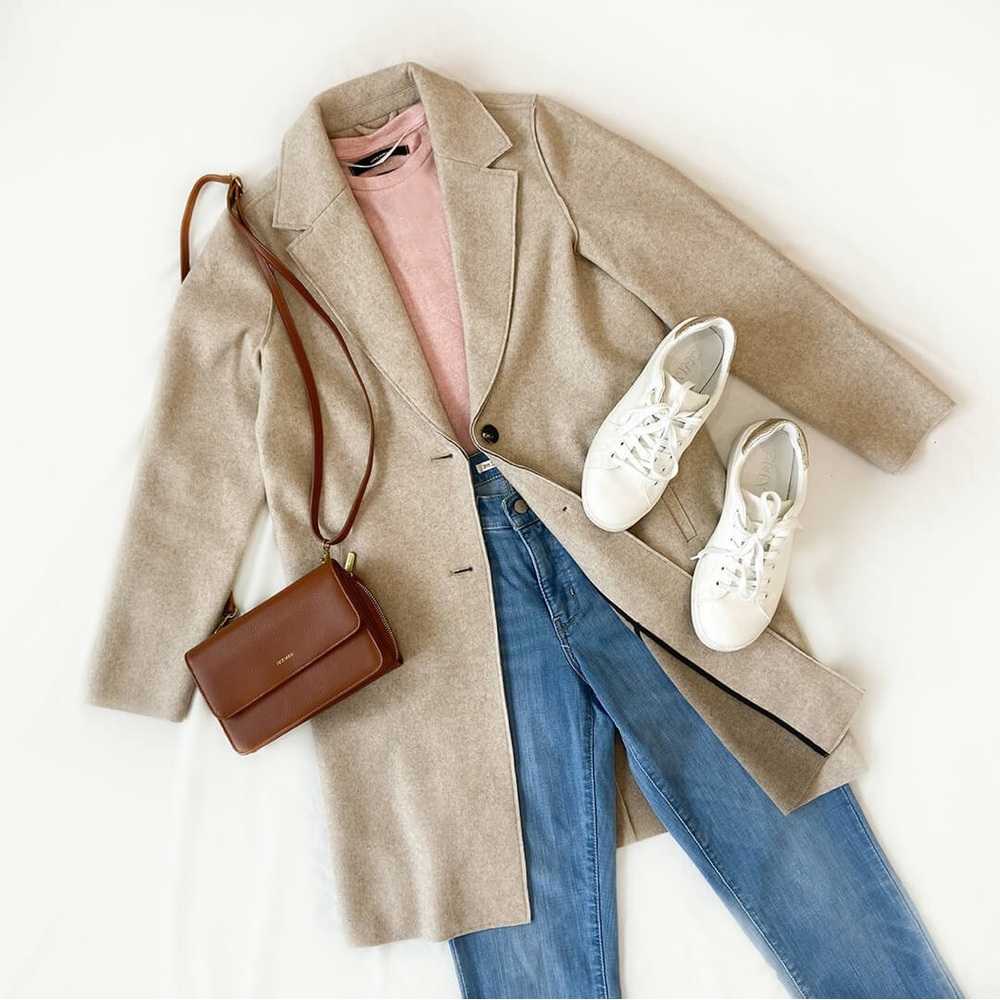 ONLY All Class Coat in Beige Size XS